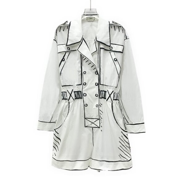 Fendi “California Sky” Series White Cotton Jumpsuit